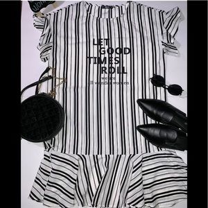 SHEIN woman short sleeve striped size S party